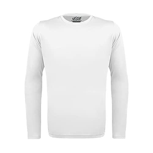 Camiseta Térmica Proteção Solar Uv 50+ Manga Longa Dry Fit NovaStreet (XG, Branco)