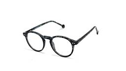 Óculos Armação De Grau Retro Redondo Unissex Com Lentes Sem Grau (Cinza-Tartaruga)