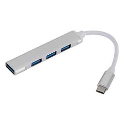 Miaoqian C809 Tipo C Hub USB 4 portas USB 3.0 Adaptador de hub de dados Divisor de cabo de extensão de hub USB 3.0 portátil Divisor de cabo de alta velocidade de 4 portas Liga de alumínio ou telefone