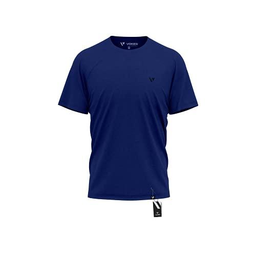 Camisa Camiseta Masculina Slim Voker Premium 100% Algodão - P - Azul