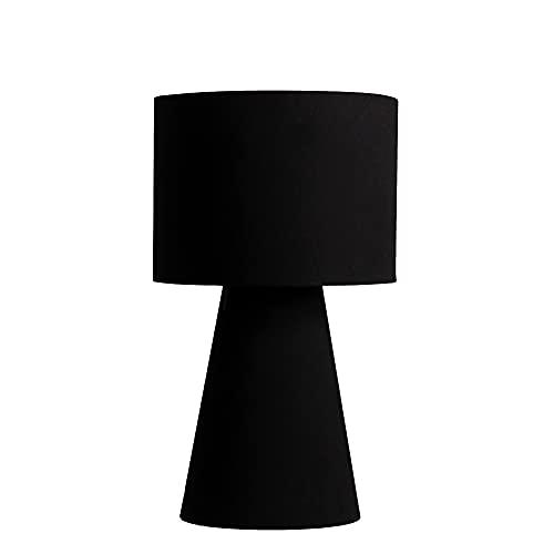 Abajur elegance tecido preto luminária mesa cúpula cabeceira quarto sala interior iluminação
