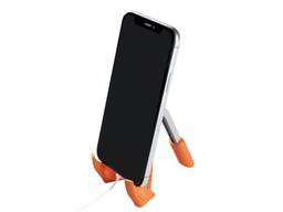 LiteStand Mini - Suporte para celular - Octoo, Ice Silver/Laranja