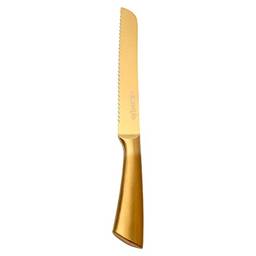 Mimo Style Faca Para Pão Cor Dourada 32cm, Feita Inteiramente de Aço Inoxidável Resistente. Design Elegante. AC21059