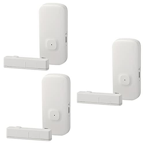 Homesen Sensor de porta e janela inteligente 3 peças sensor de porta wi-fi tuya app controle de porta de abertura de janela sensor de alarme de segurança interruptor magnético detector sem fio compatí
