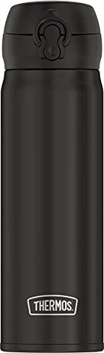 THERMOS Garrafa direta de aço inoxidável de 473 ml, preta