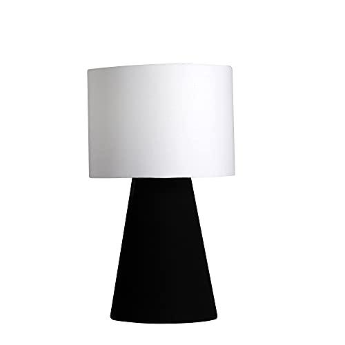Abajur elegance tecido branco e preto luminária mesa cúpula cabeceira quarto sala interior iluminação