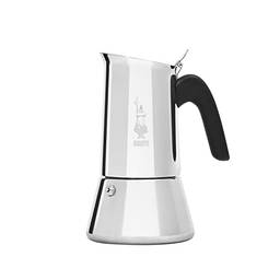 Bialetti New Venus Induction, máquina de café de fogão, aço 18/10, 4 xícaras de café expresso, adequado para todos os tipos de fogão