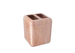 Porta Escova Cube, 8,5 x 8,5 x 10,5 cm, Mármore Rosa, Coza