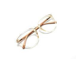 Óculos Armação Feminino Gatinho Com Lentes Sem Grau Aa-6814 Cor: Dourado