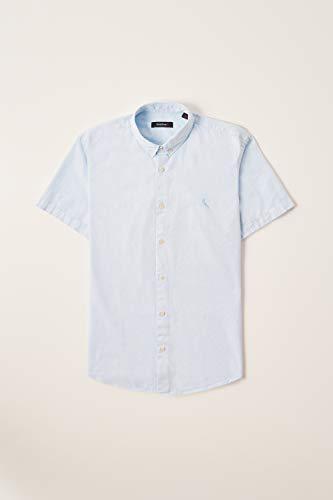 Camisa Manga Curta Oxford Color, Reserva, Masculino, Azul Claro, M