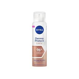 NIVEA Desodorante Antitranspirante Aerossol Derma Protect Clinical 150ml - Alta proteção de 96 horas contra o suor excessivo e o mau odor, garantindo axilas macias e sem irritação