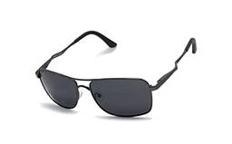 Óculos De Sol Retangular Masculino Polarizado E Proteção Uv-400 Rs-8609 Cor: Cinza-Escuro