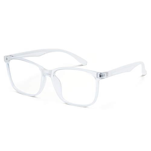 Cyxus Óculos para computador masculino e feminino anti-reflexo de luz azul anti-reflexo e bloqueador de UV óculos anti-fadiga (Moldura transparente)
