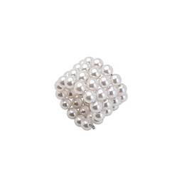 Conjunto 4 Anéis para Guardanapo de Plástico Pearl Prata 5cm - Lyor