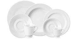Serviço de Jantar, Chá e Café 42 Peças em Porcelana, Modelo Itamaraty, Branco, Porcelana Schmidt