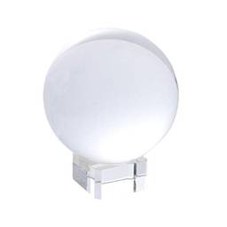 Bola de cristal transparente BESPORTBLE com suporte de cristal para meditação bola Feng Shui decorativa para fotografia Lente, suporte para decoração de mesa para casa (6 cm)