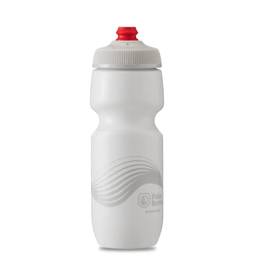 Polar Bottle Garrafa de água leve para bicicleta Breakaway Wave - livre de BPA, garrafa de compressão para ciclismo e esportes (marfim e prata, 680 g)