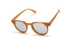 Óculos De Sol Retro Redondo Unissex Com Lentes Com Proteção Uv-400 Cor: Marrom