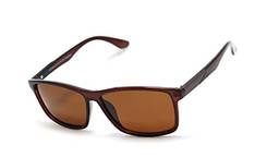 Óculos De Sol Retangular Unissex Lentes Com Proteção Uv-400 Rf-1033 Cor: Marrom