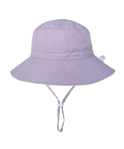 Chapéu de sol para bebê verão chapéus para menino de bebê UPF 50+ Proteção solar para criança chapéu balde para bebê menina boné ajustável (roxo, 44-46 cm / 3-6 Months)