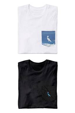 Kit 2 Camisetas Bolso Pica Pau Xadrez E Nuvem Reserva Mini