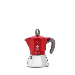 Bialetti - Indução Moka, Moka Pot, adequado para todos os tipos de placas, 6 xícaras de café expresso (224 ml), vermelho