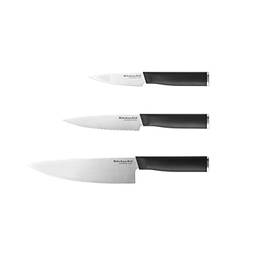 KitchenAid Conjunto de facas de chef clássico, 3 peças, preto