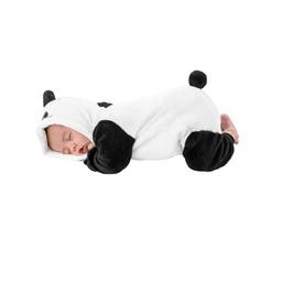 Pijama Macacão Infantil Fleece Felpudo de Biichinhos (12 Meses, Panda)