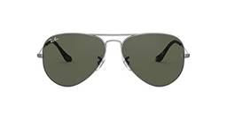 Óculos de sol aviador clássico Ray-Ban RB3025, cinza areia transparente/G-15 verde, 58 mm