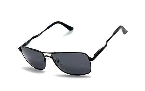Óculos De Sol Retangular Masculino Polarizado E Proteção Uv-400 Rs-8609 Cor: Preto