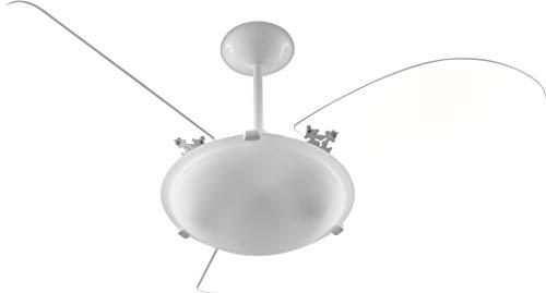 Venti-Delta Ventilador de Teto Angra 3 Pás Transparentes 220 V C3V, 113202, 130 W, Branco