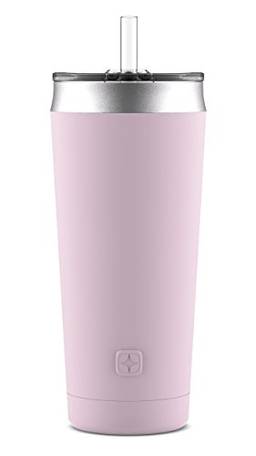 Ello Beacon Copo de aço inoxidável isolado a vácuo com canudo opcional, 700 ml, rosa caxemira