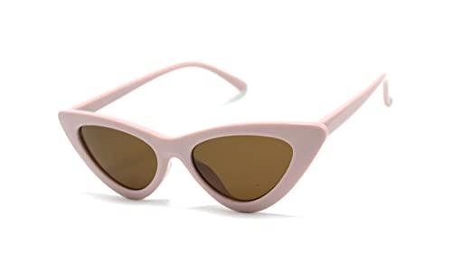 Óculos De Sol Feminino Vintage Olho De Gato Celebridades Proteção Uv-400 Acompanha caixa e flanela A-2083 (Nude-rosa)