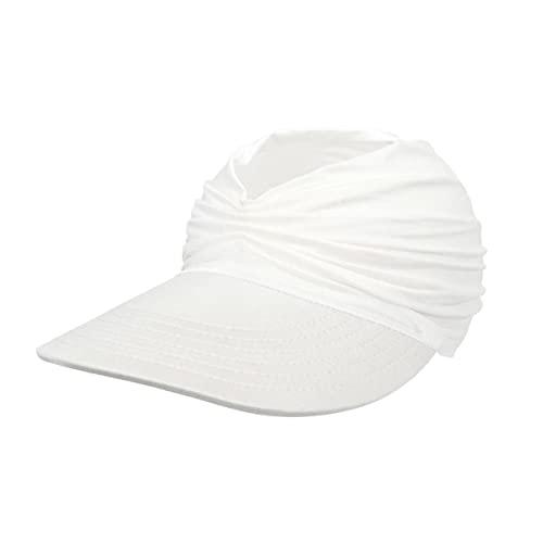 Chapéu Viseira Turbante Lados Secagem Rápida Pra o Ar Livre Praia e Verão L-02 (Branco)