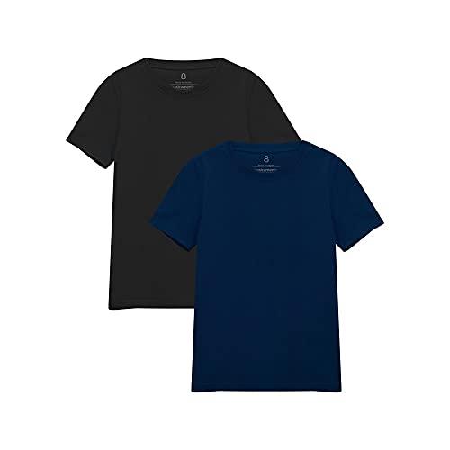 Kit 2 Camisetas basicamente. Lisa, criança-unissex, Multicolorido, 10