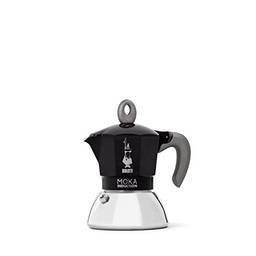 Bialetti - Moka Induction, Pote Moka, adequado para todos os tipos de placas, 2 xícaras de café expresso (80 ml), preto