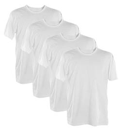 Kit 4 Camisetas 100% Algodão 30.1 Penteadas (Branca, GG)