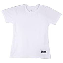 Camiseta Branca Baby Look Lisa Basica Adamantiun Manga Curta 100% Algodão… (GG)