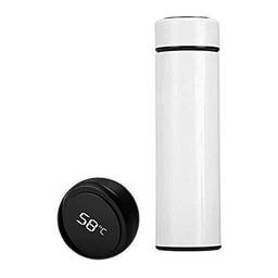 Garrafa Térmica de Aço 500ml Com Sensor de Medida de Temperatura de LED Touch Portátil Inoxidável Copo Isolado Premium Água Chá Café PREMIUM SYANG (BRANCO)