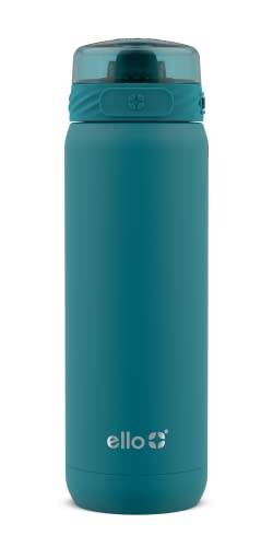 Ello Garrafa de água de aço inoxidável isolada a vácuo Cooper com canudo de silicone, 650 ml