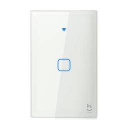 Interruptor Inteligente Wi-Fi para iluminação, 1 botão, Vidro Branco, HIINT1C, Hi By Geonav