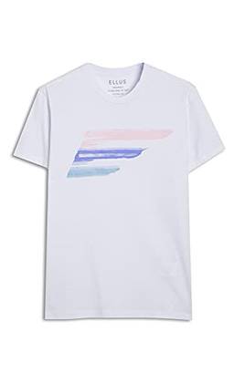 T-Shirt, Co Fine Maxi Easa Aquarela Classic Mc, Ellus, Masculino, Branco, G