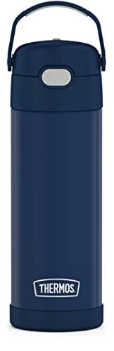 THERMOS Garrafa isolada à vácuo de aço inoxidável FUNTAINER 473 ml com tampa de bico largo, azul marinho, F41102NY6