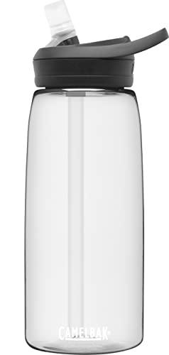 Garrafa de água CamelBak Eddy+ com renovação Tritan – Com canudo, 946 ml, transparente