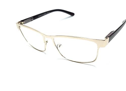 Óculos Armação Masculino Metal Com Lentes Sem Grau Zf-2 Cor: Dourado