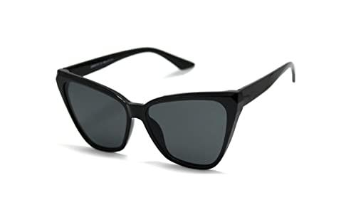 Óculos De Sol Feminino Gatinho Olho De Gato Grande Com Proteção Uv 400 Om-5011 Cor: Preto
