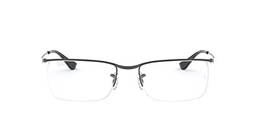 Armações de óculos de grau retangular Ray-Ban RX6370 masculinos, lente Gunmetal/Demo, 55 mm