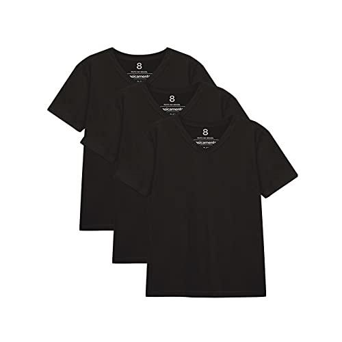 Kit 3 Camisetas Gola V Unissex; basicamente; Preto 2