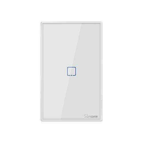 Sonoff® T2 Us Interruptor Wifi Inteligente 1 Botão Touth Screen Wi-fi, Funciona com Alexa
