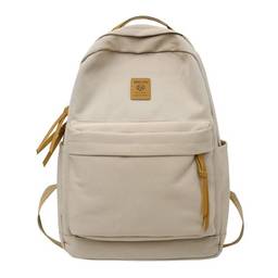 Mochila escolar casual de nylon mochila escolar para meninos e meninas mochila mochila mochila bolsa de livro bolsa para laptop, Bege, Large
